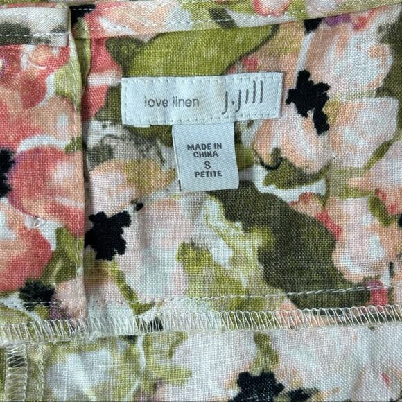 J. Jill Love Linen Floral Print Sleeveless Shift Dress Shrimp Size Petite Small - Picture 8 of 13